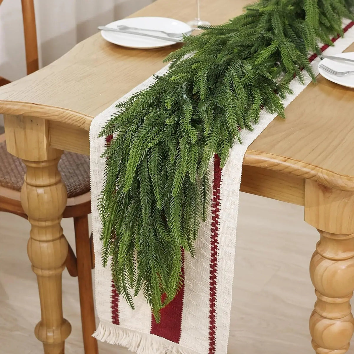 Artificial Norfolk Pine Garland for Christmas Fireplace Decor