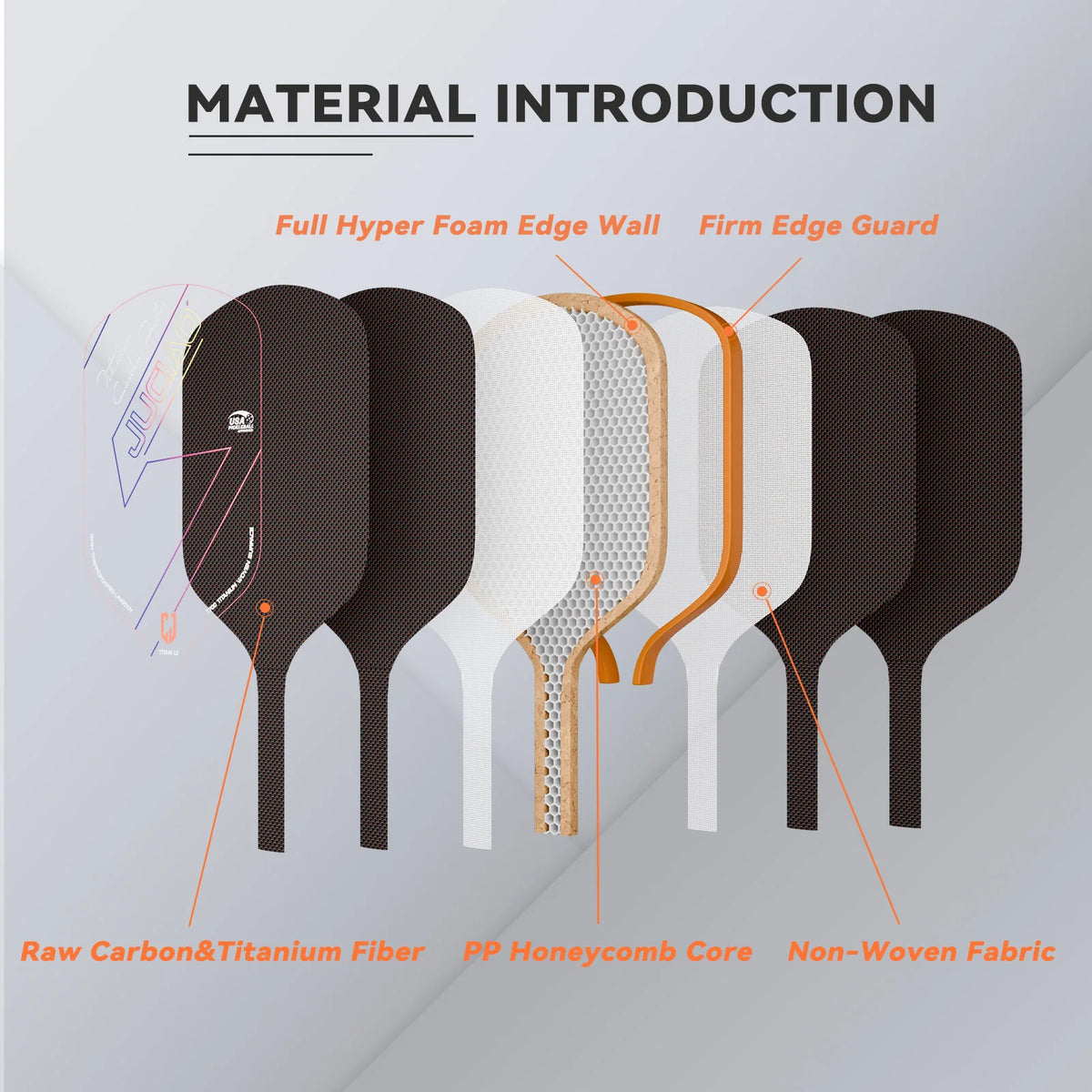 JUCIAO USAPA Approved Titanium Woven Surface Pickleball For Spin And Control Foam Injected Edges Thermoformed Pickleball