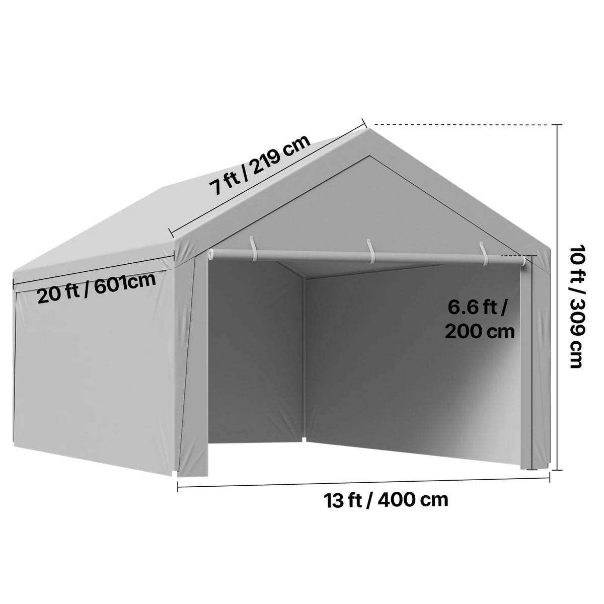 SucceBuy Carport Replacement Canopy Potable Garage Tent Tarp UV-Resistant& Waterproof Car Shelter Tarp Heavy Duty Car Port Cover