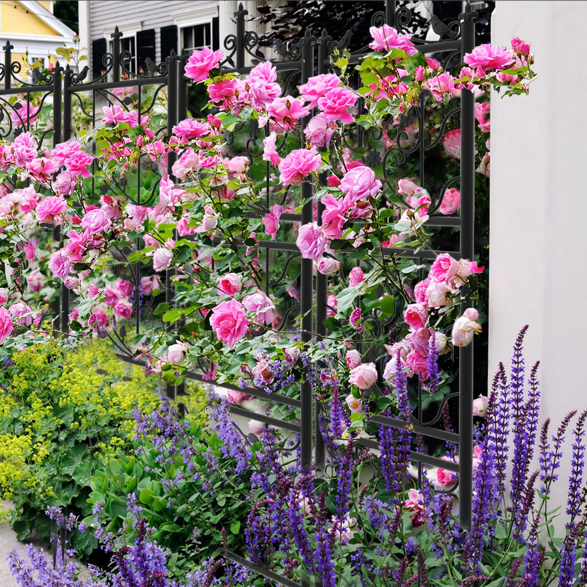 Metal Garden Trellis Panels for Climbing Plants and Outdoor Fences