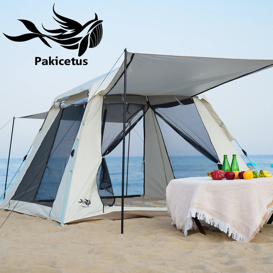 PAKICETUS 1-3 Person Pop Up Inflatable Camping Tent, 60s Quick Setup, Double Doors, Spacious Interior, Upgraded Ventilation, Portable Carry Bag for Outdoor Backpacking Car Camping