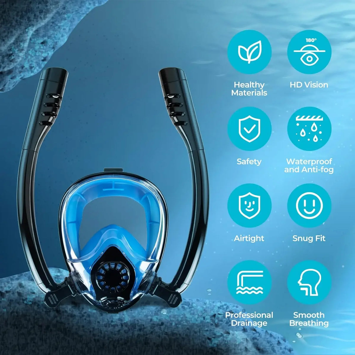 GOYOJO Portable Diving Tank With Snorkel Mask Underwater Breathing System