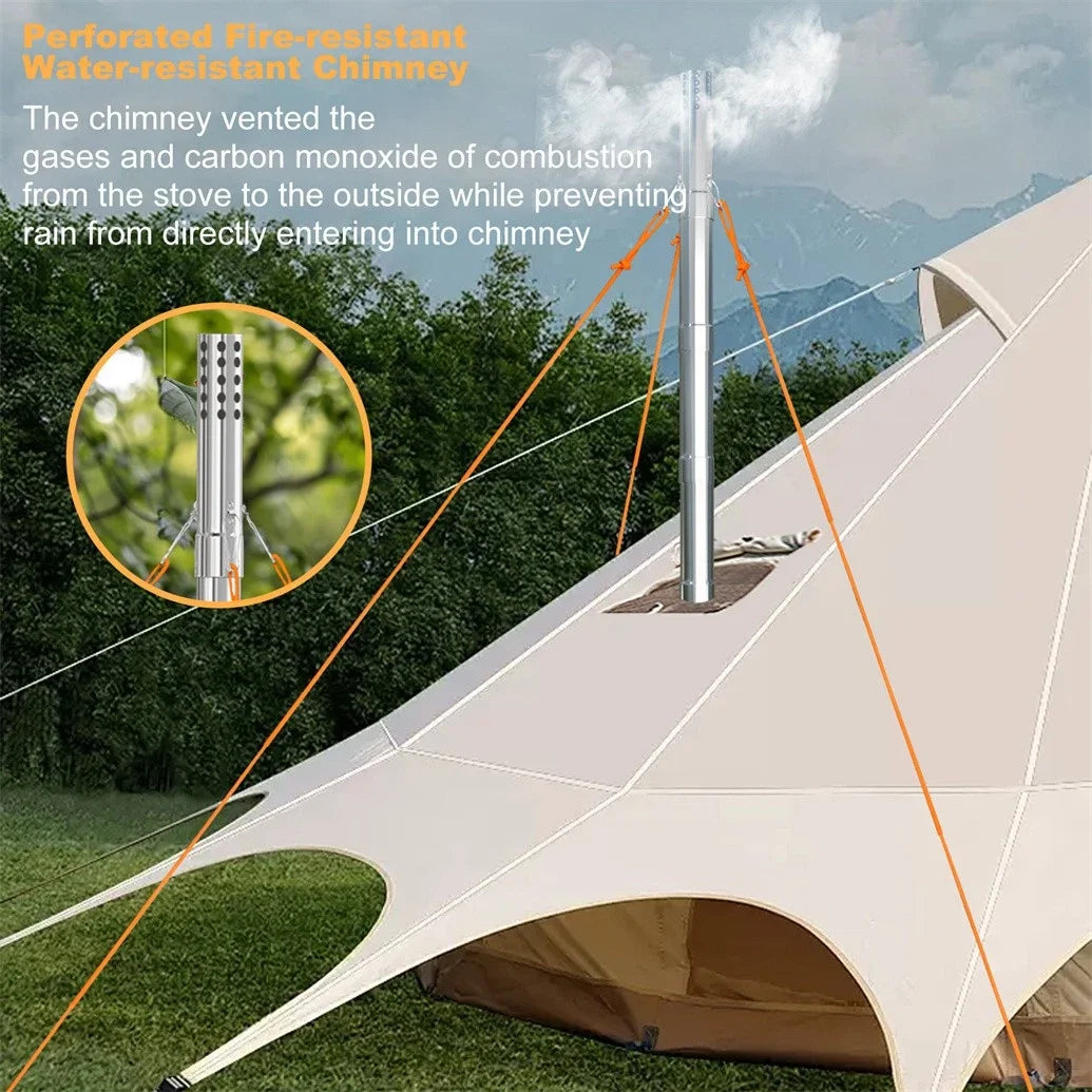 Portable Wood Burning Tent Stove For Outdoor Heating And Cooking