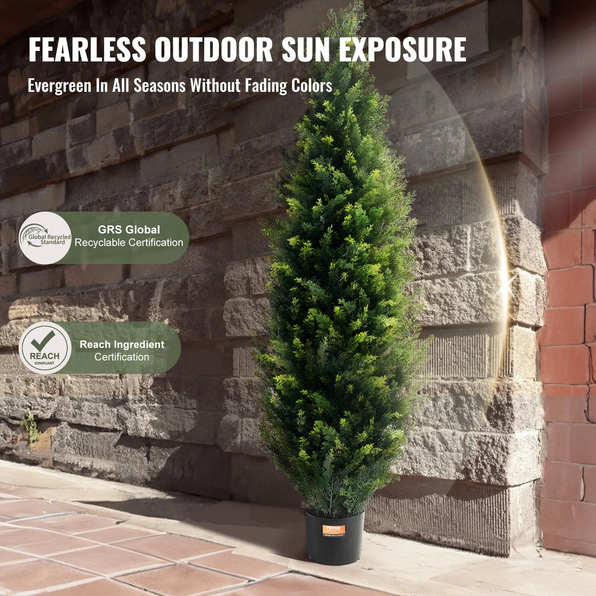SucceBuy Artificial Cedar Topiary Trees for Indoor Outdoor Decor
