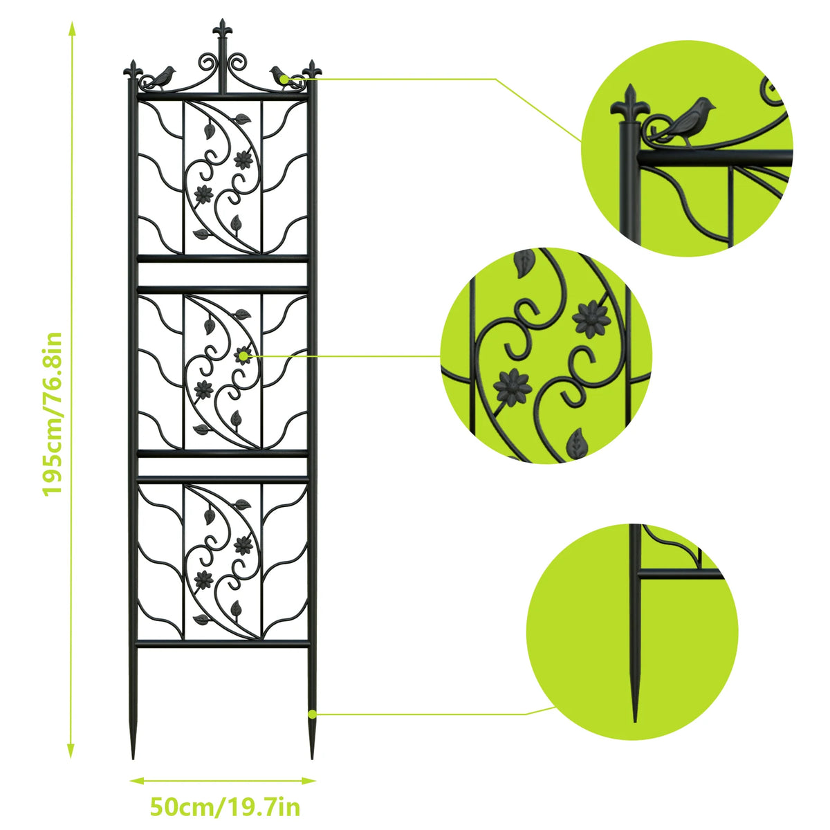 Metal Garden Trellis Panels for Climbing Plants and Outdoor Fences