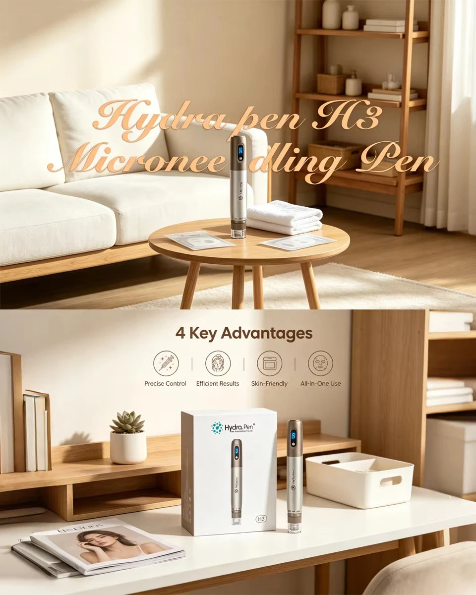 H3 Hydra Pen Microneedling Device With Replacement Needle Cartridges