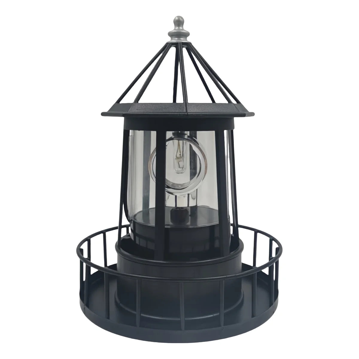 Outdoor Garden Solar Statue Decor Light, Solar Lighthouse Rotating Statue Light, Outdoor Garden Landscape Solar Beacon Tower Rotating Light, for Outdoor Patio Garden Pathway Home Decor