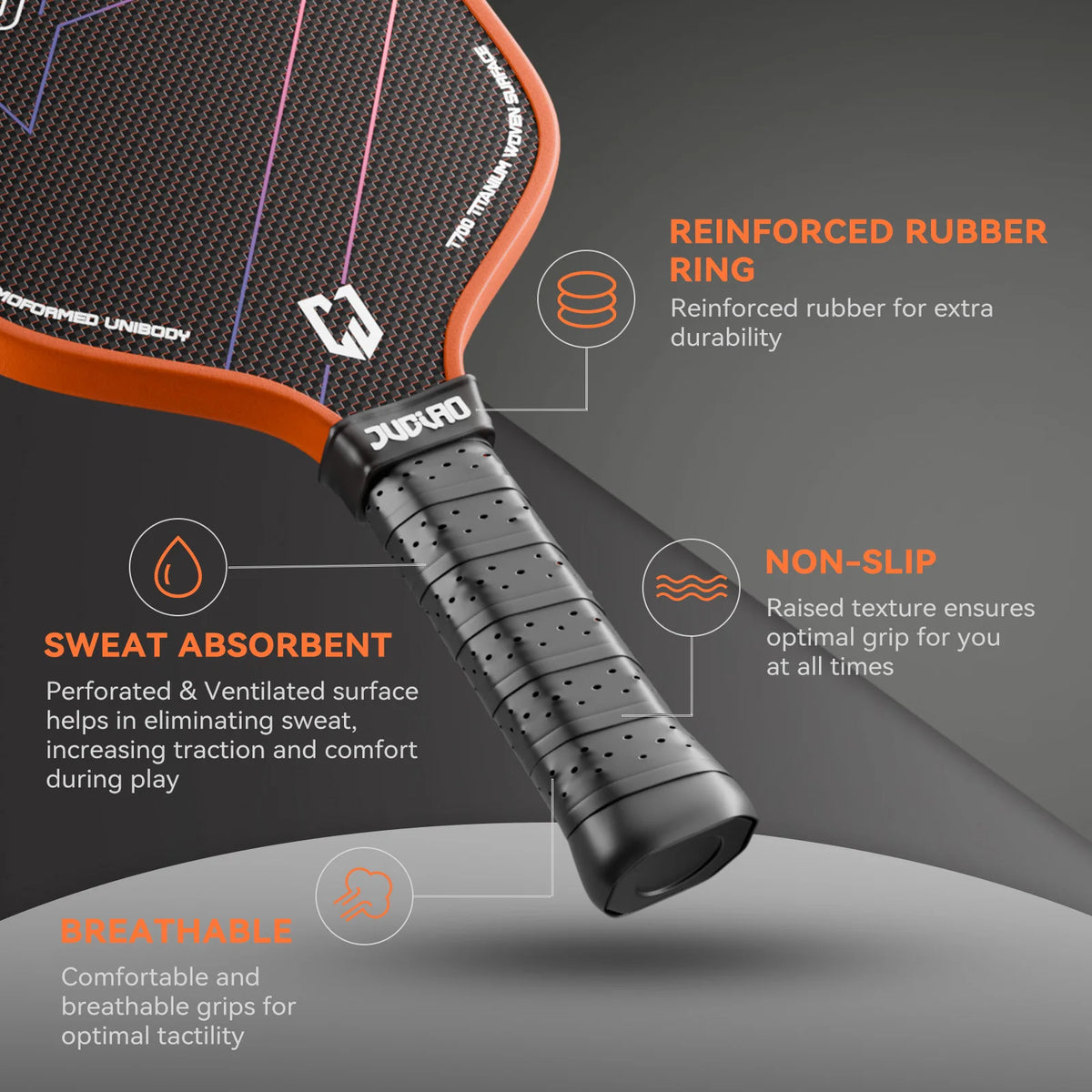 JUCIAO USAPA Approved Titanium Woven Surface Pickleball For Spin And Control Foam Injected Edges Thermoformed Pickleball
