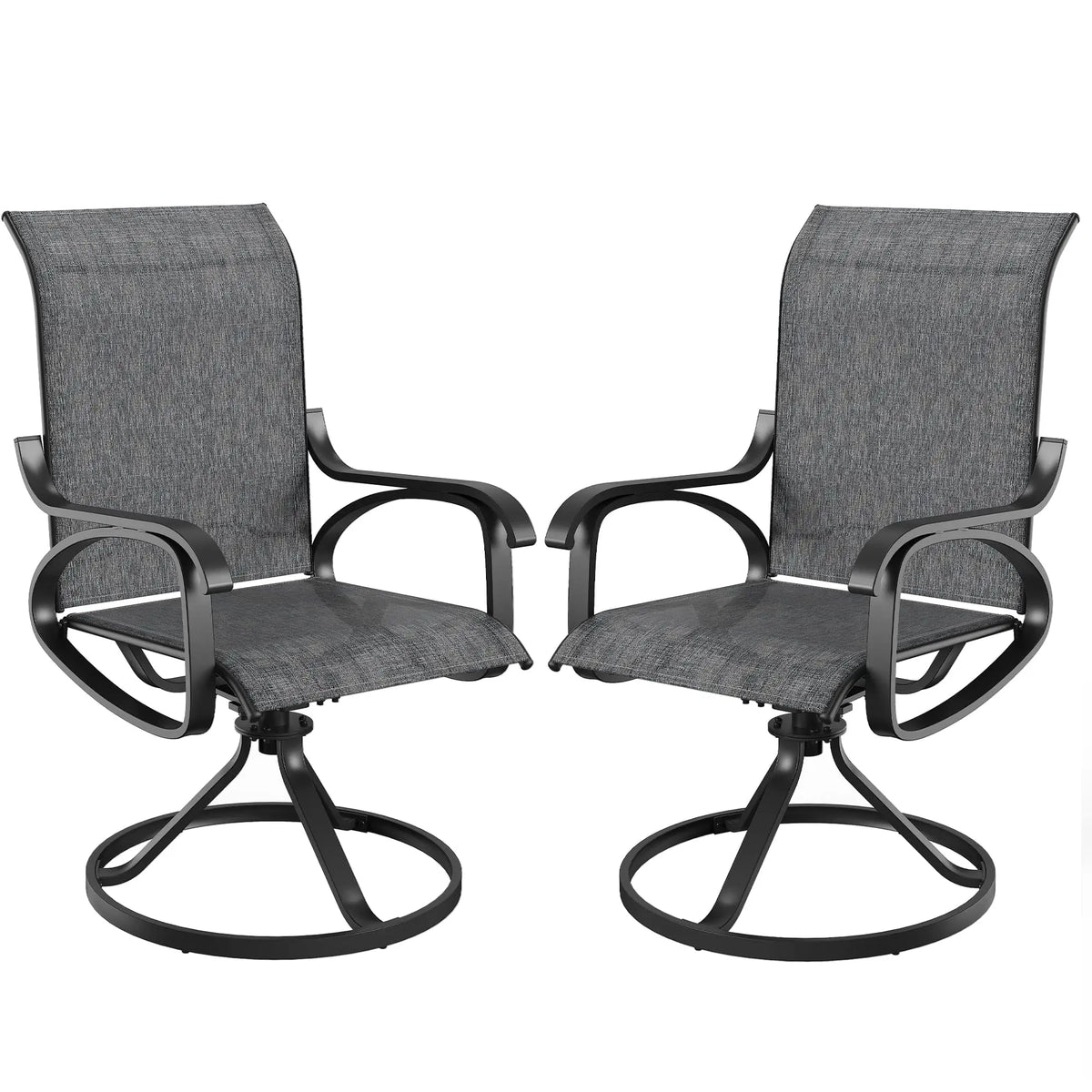 Patio Swivel Rocker Chairs Set of 2, Outdoor Dining Chairs Garden Chairs for Backyard Porch Deck