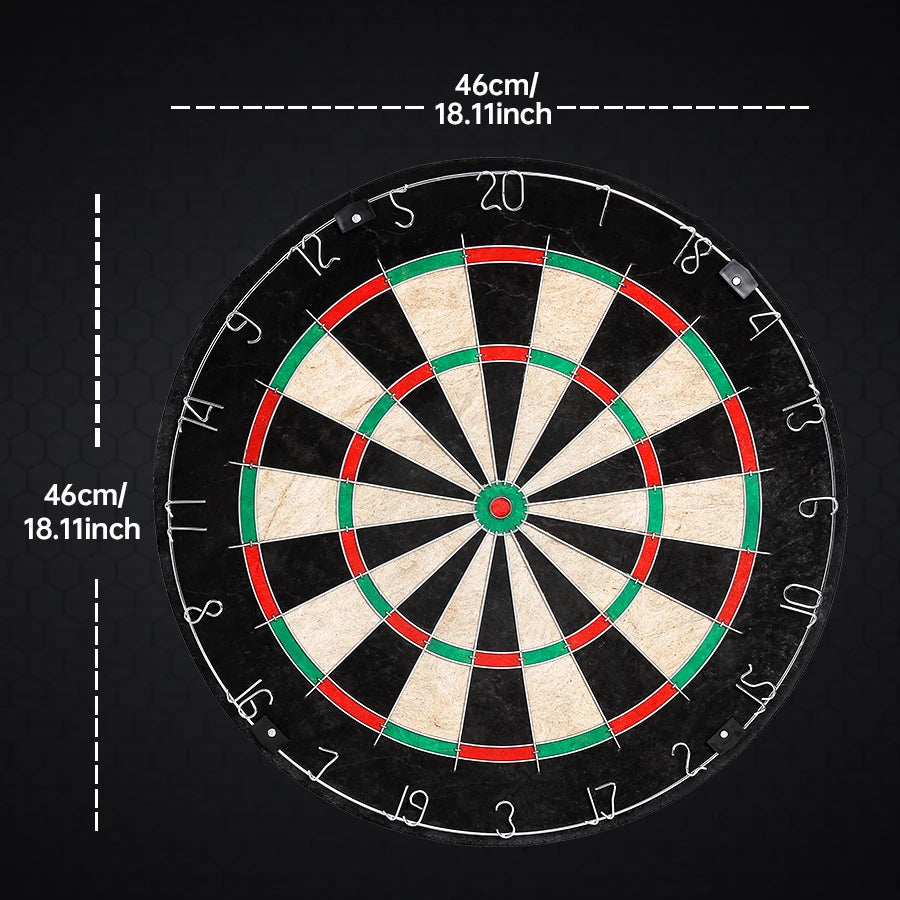 18 Inch Premium Brazilian Hemp Dart Board - High-Quality Sisal Surface for Improved Accuracy, 6-Piece Dart Set Included, Profess