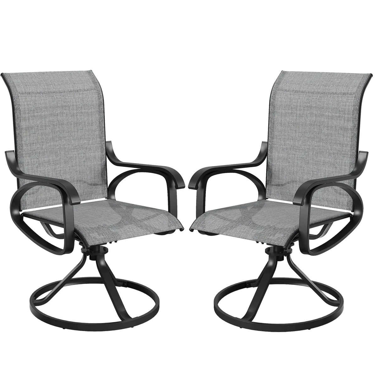 Patio Swivel Rocker Chairs Set of 2, Outdoor Dining Chairs Garden Chairs for Backyard Porch Deck