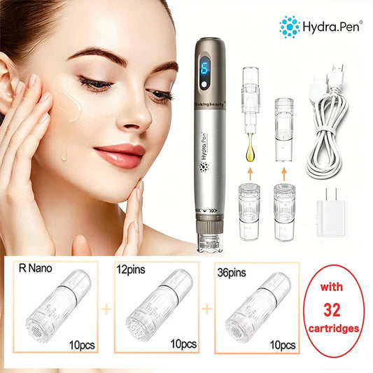 H3 Hydra Pen Microneedling Device With Replacement Needle Cartridges