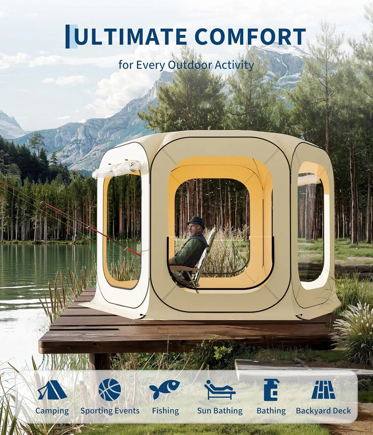 Tacleekii Portable Pop Up Screen Tent For Camping And Patio