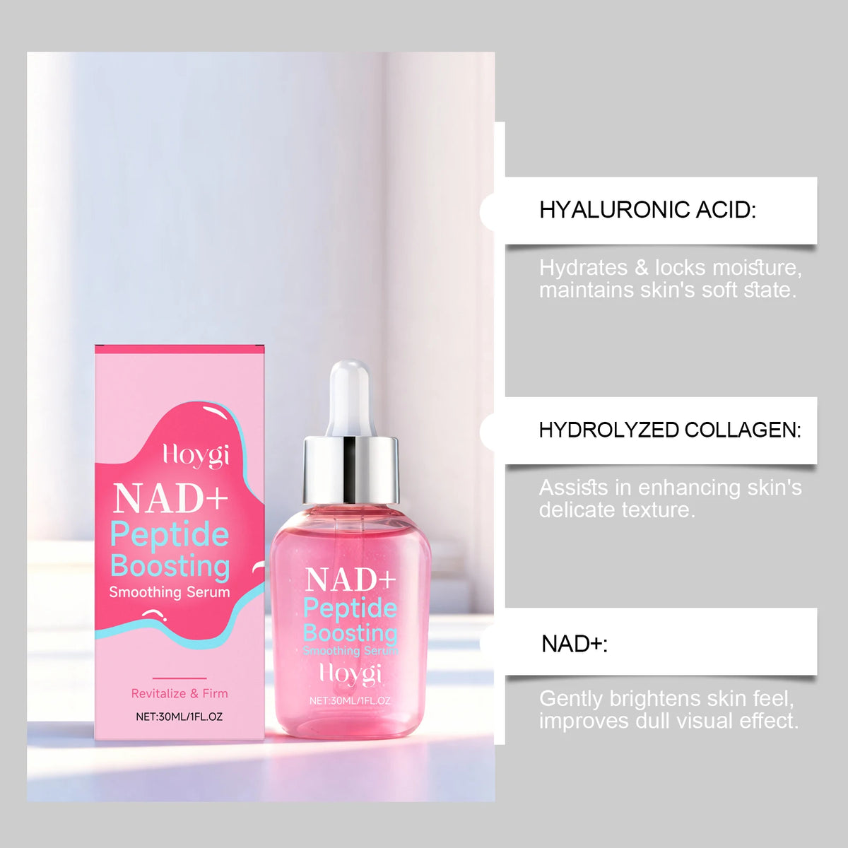 NAD Plus Peptide Serum and Cream Duo for Firming Skin