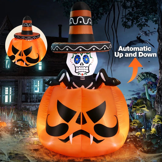 6FT Halloween Decorations Inflatable Outdoor Pumpkin, Halloween Inflatables Outdoors Led, Halloween Decoration Outdoor Inflatable, Halloween Outdoor Decorations Inflatable, Halloween Blow Ups for Out Side, Halloween Inflatabl