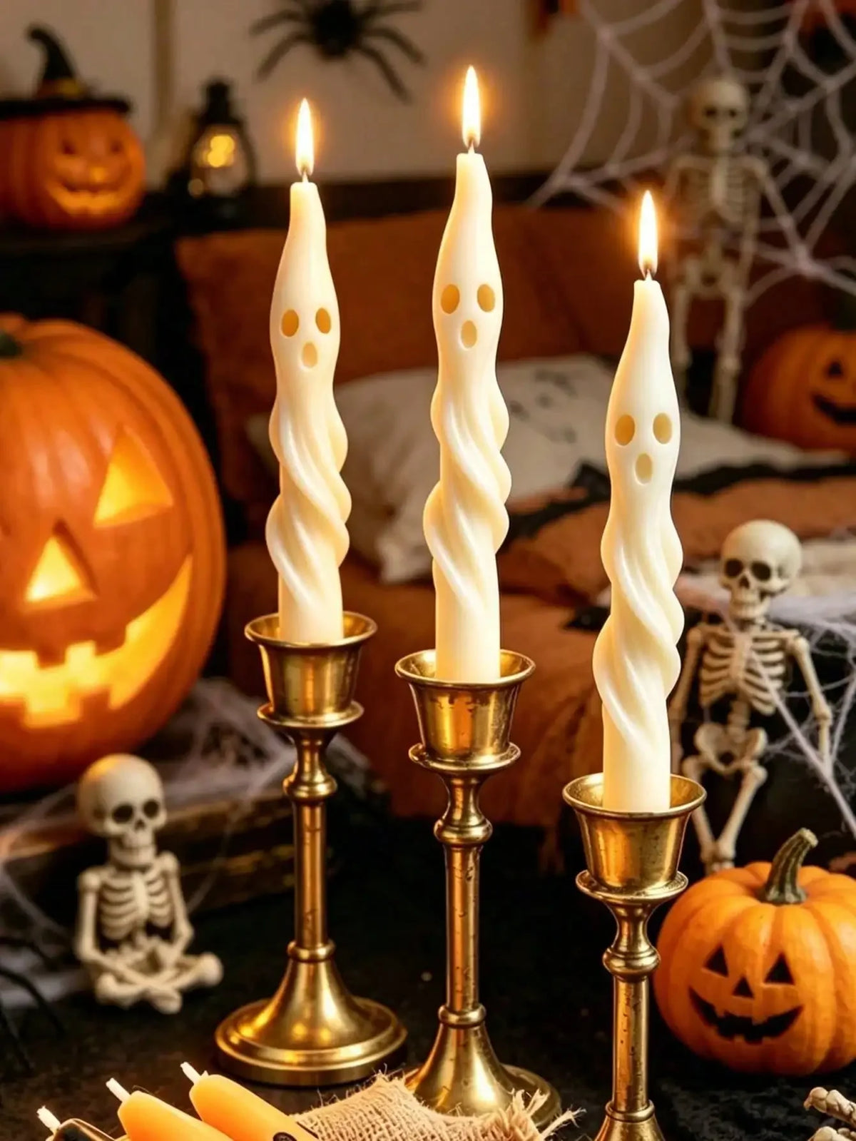 Twisted Spiral Taper Candle, Gothic Sculptural Design For Home Decor