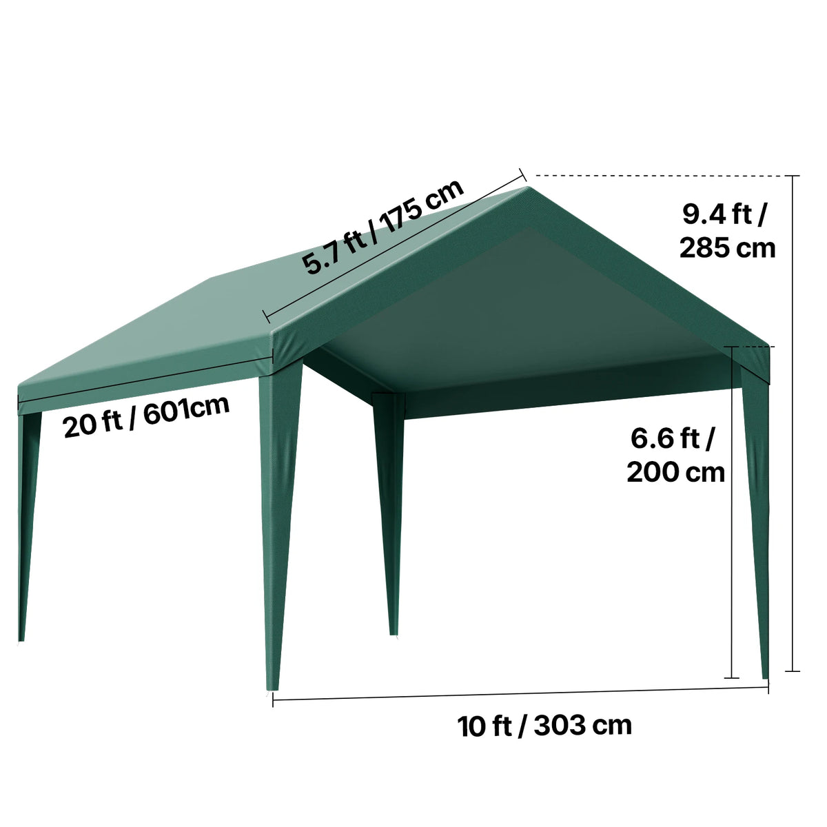 SucceBuy Carport Replacement Canopy Potable Garage Tent Tarp UV-Resistant& Waterproof Car Shelter Tarp Heavy Duty Car Port Cover