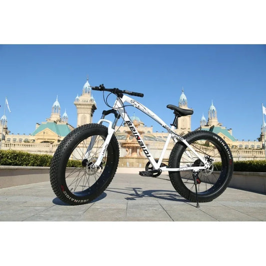 4.0 Extra Wide Fat Tire Snow Bike Variable Speed Shock Absorption Mountain Fat Bike For Sand Beach Snow Off-road Cycling Sports