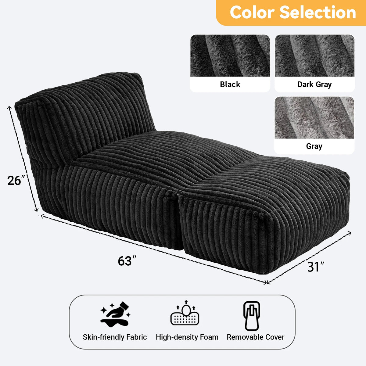 Folding Sofa Bed Convertible Sleeper Chair With Back Support