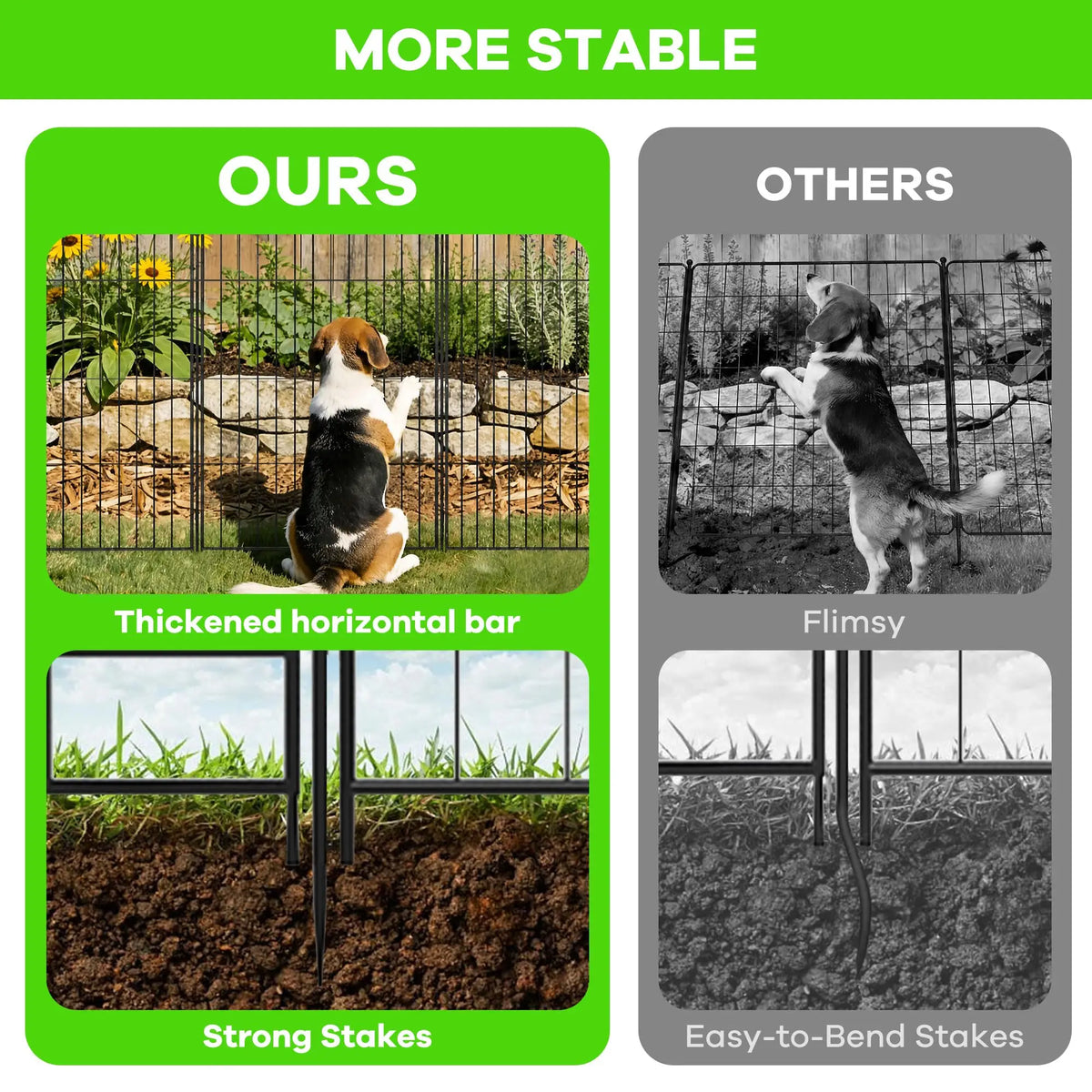 HiMISS Decorative Metal Garden Fence for Dogs and Animal Control