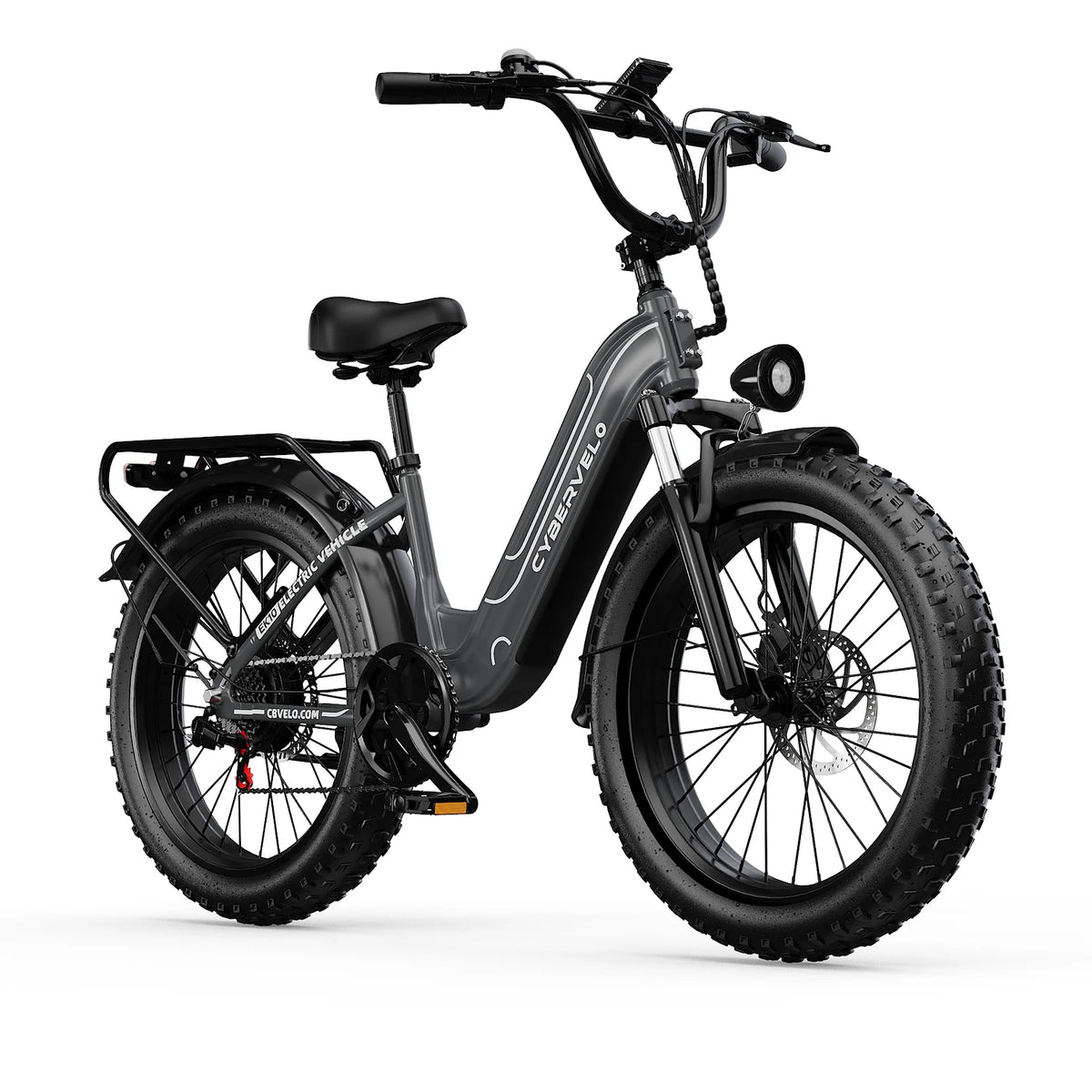 Cybervelo 26' Electric Bike Fat Tire 1000W Peak 48V 25Ah Long-lasting Removable Battery 7-Speed City Commute All-terrain E-Bike Adults EK10