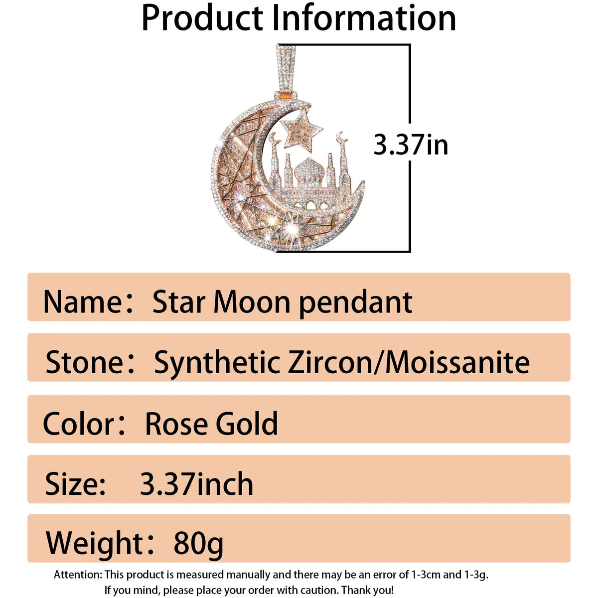 LYEE CYEE Sterling Silver Moissanite Star Moon Pendant Necklace