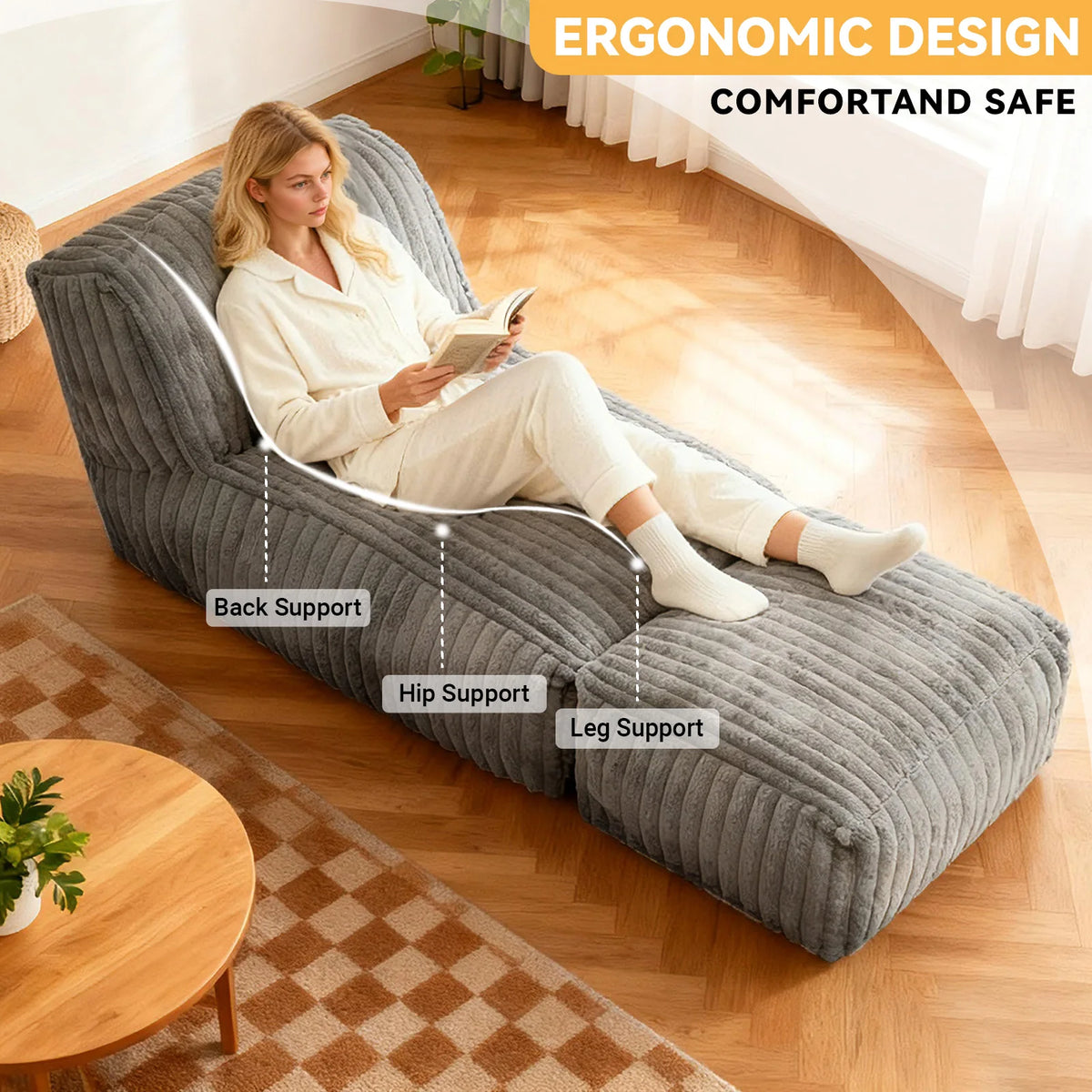 Folding Sofa Bed Convertible Sleeper Chair With Back Support