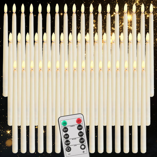 Remote Control Flameless Taper Candles With Flickering LED Light