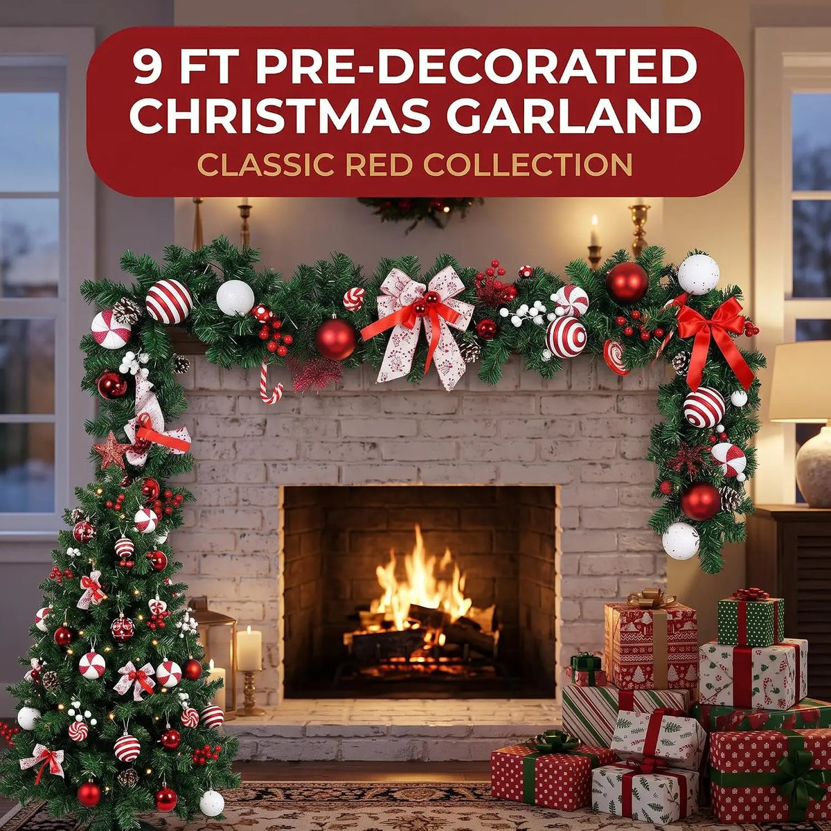 Artificial Christmas Garland With Pinecones And Berries For Holiday Decor