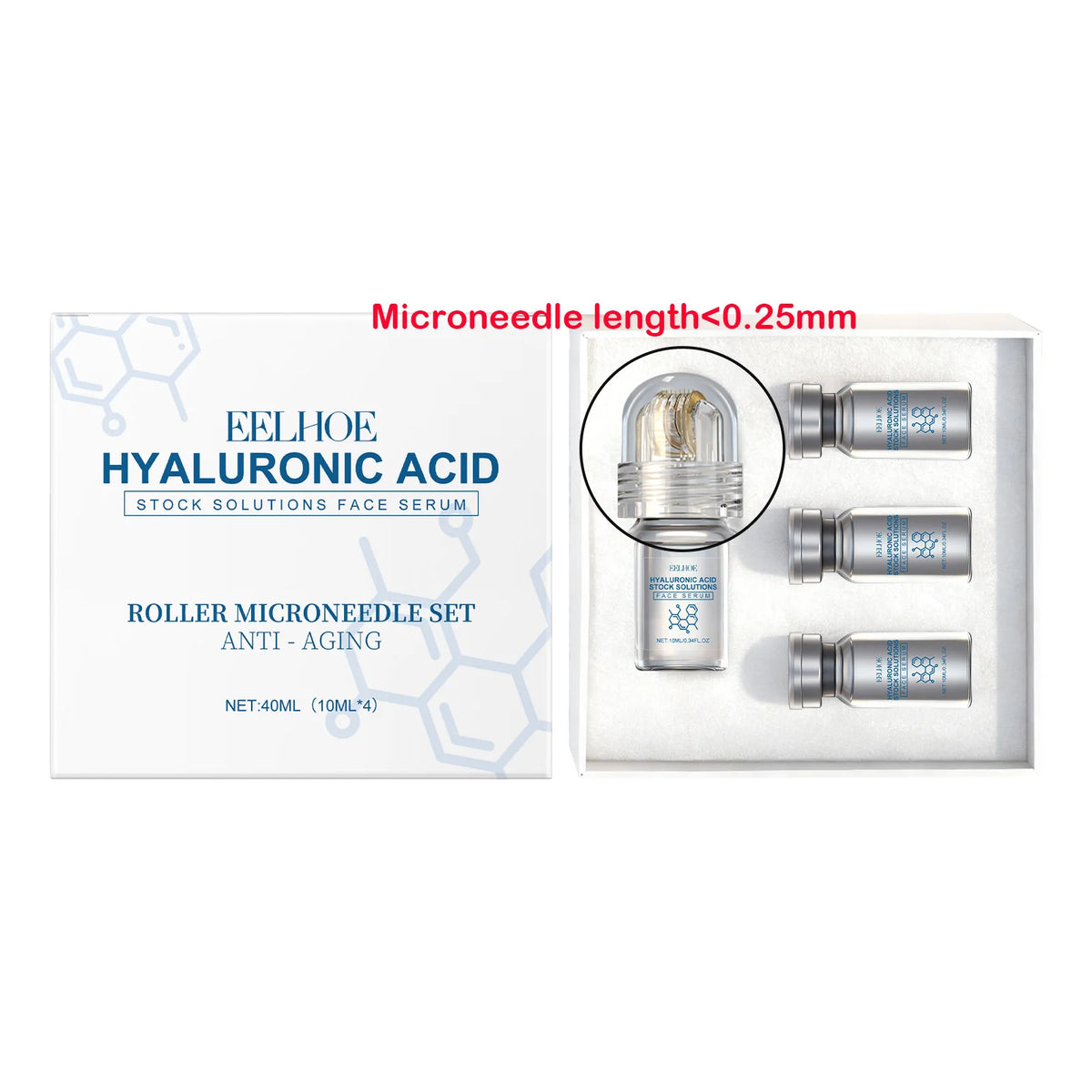Eelhoe Hyaluronic Acid Serum With Microneedle Roller Set
