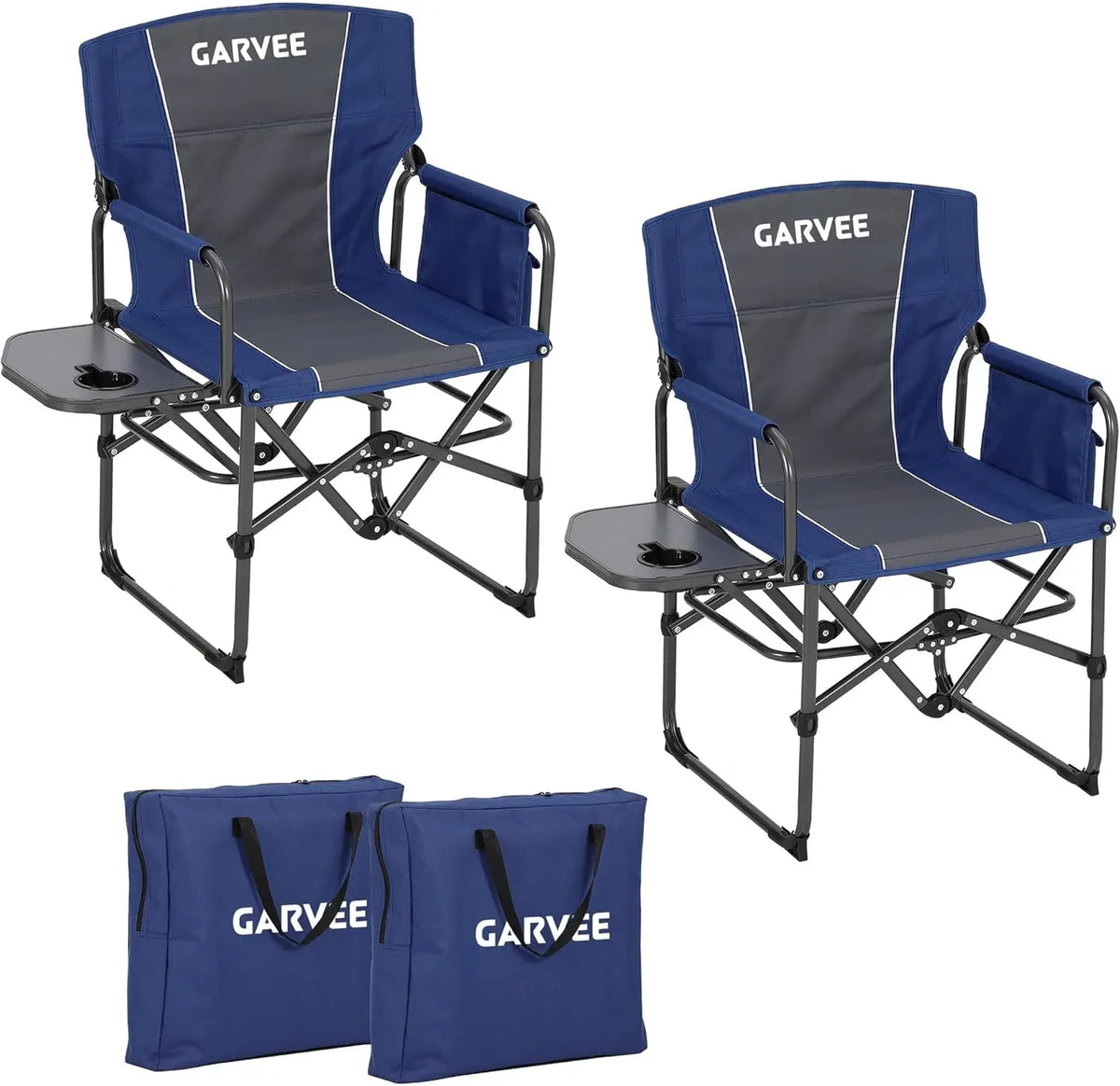 HiMISS Heavy Duty Folding Directors Chair With Side Table