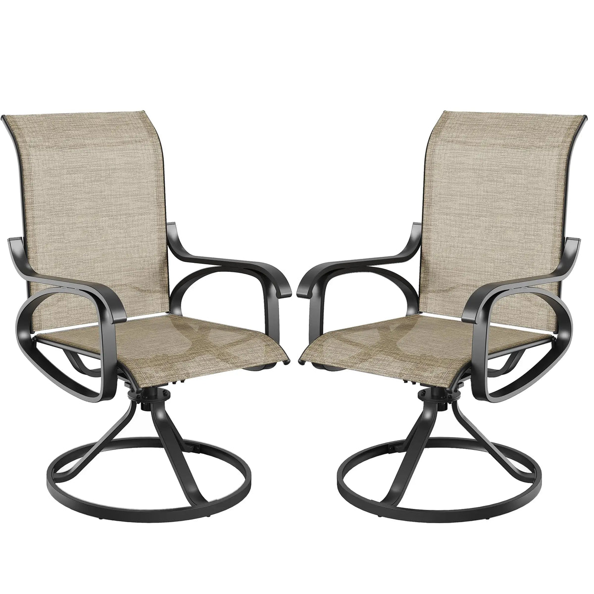 Patio Swivel Rocker Chairs Set of 2, Outdoor Dining Chairs Garden Chairs for Backyard Porch Deck
