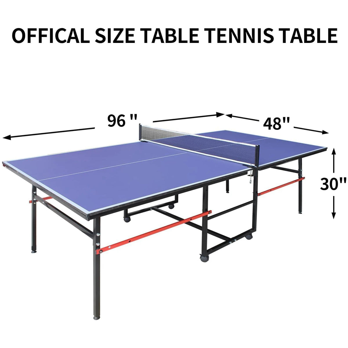 8 ft Portable Ping Pong Table，Professional Game for Adults Teens | Foldable Indoor Outdoor Table Tennis Set with Net, 2 Paddles and 3 Balls - Quick Assembly, Single Player Playback Mode