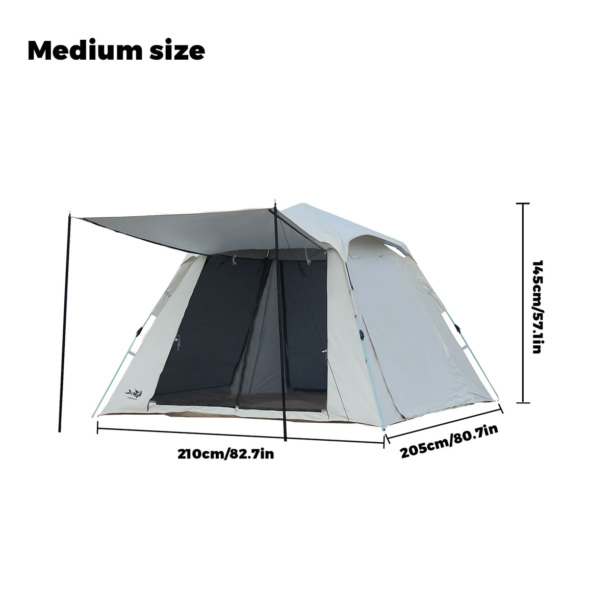 PAKICETUS 1-3 Person Pop Up Inflatable Camping Tent, 60s Quick Setup, Double Doors, Spacious Interior, Upgraded Ventilation, Portable Carry Bag for Outdoor Backpacking Car Camping