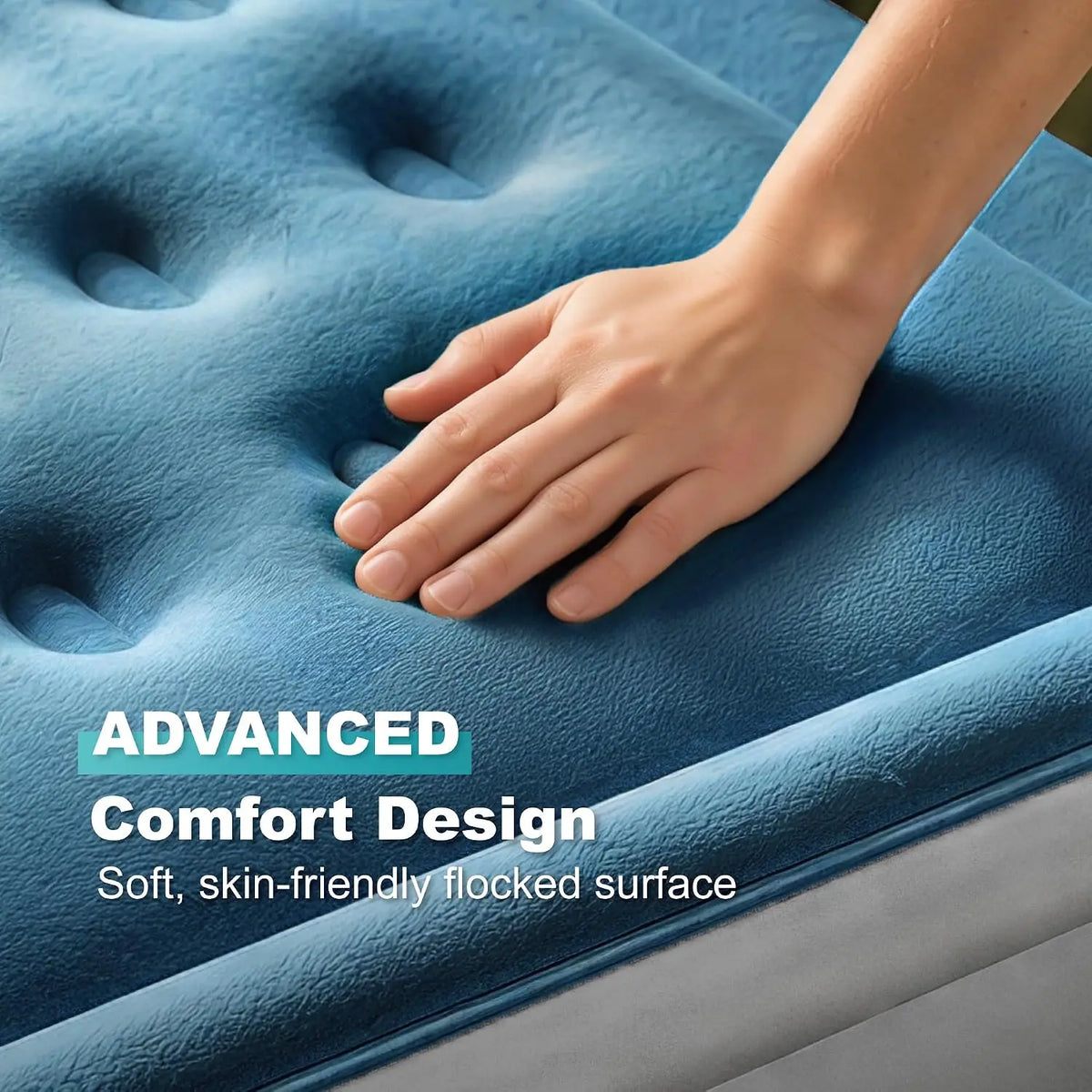 Twin Air Mattress with Built-in Pump, 18" Raised Blow Up Mattress, 500 lbs Max Honeycomb Air Bed, 48Hr Leak-Proof Test, 3min Inflatable Mattress for Home, Guests, Camping, Colchones inflables