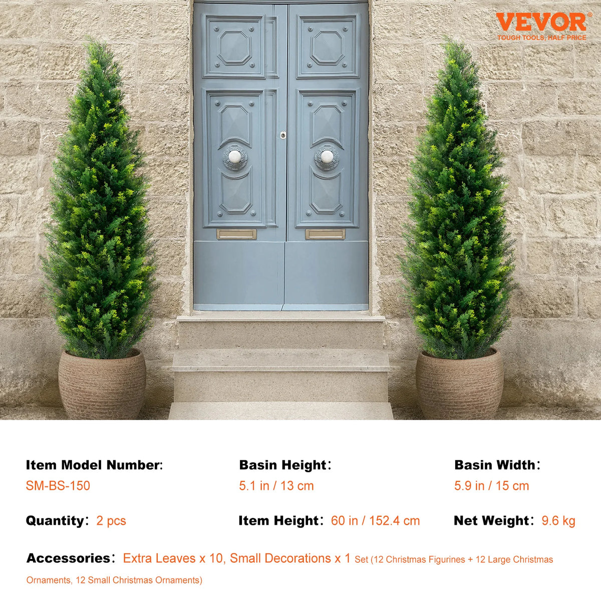 SucceBuy Artificial Cedar Topiary Trees for Indoor Outdoor Decor