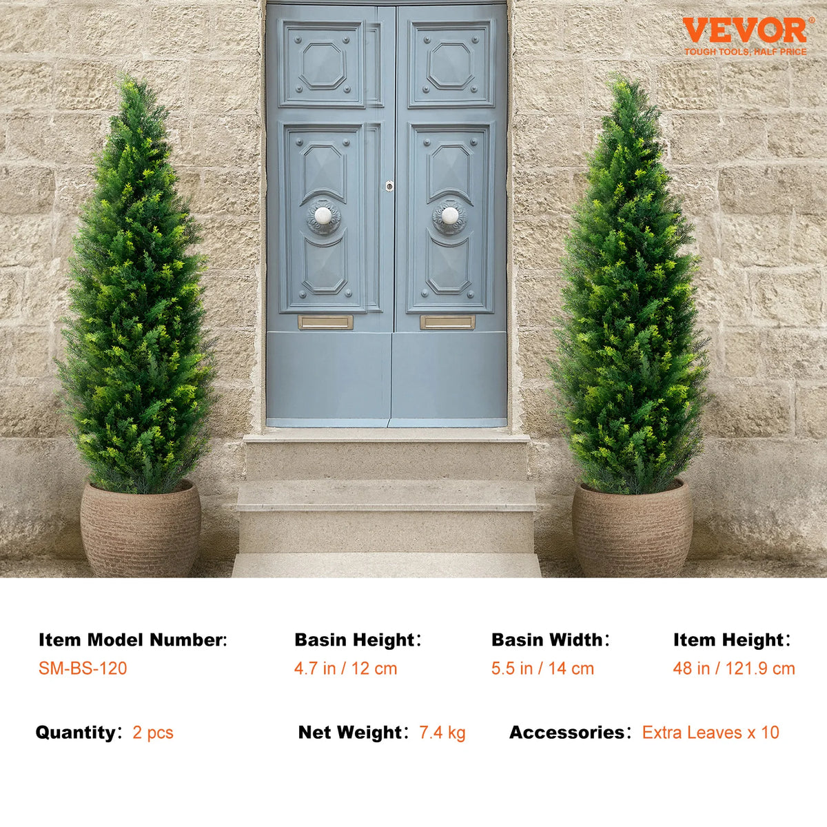 SucceBuy Artificial Cedar Topiary Trees for Indoor Outdoor Decor