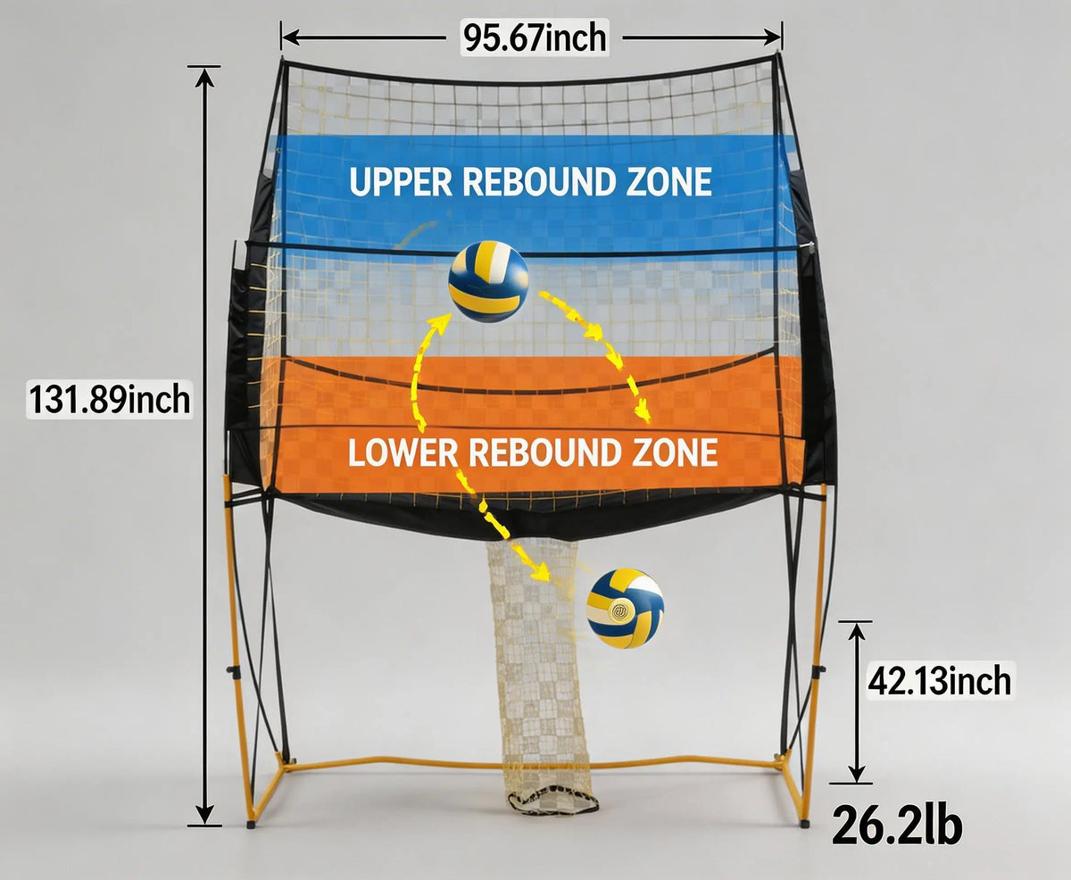 Adjustable Volleyball Training Net System Sturdy Portable Easy Setup Equipment For Indoor Outdoor Skill Practice Improve Serving Spiking And Blocking Adjustable Heights For All Levels