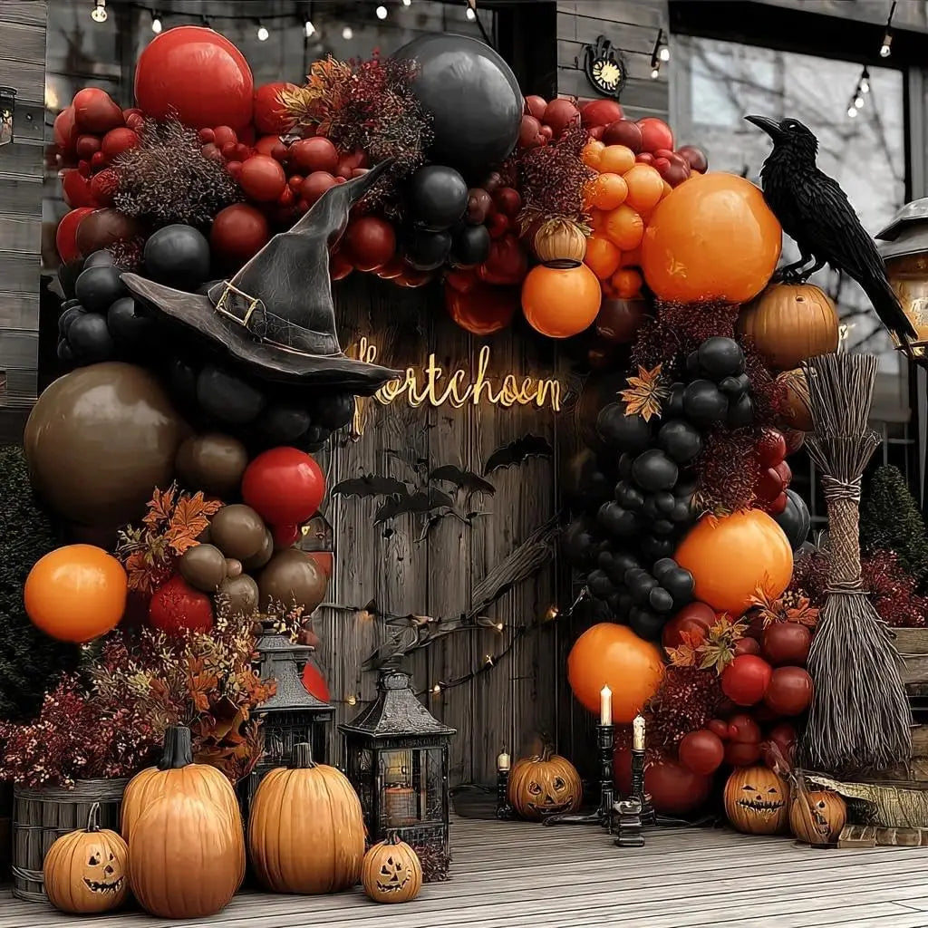 Halloween Balloon Garland Arch Kit for Spooky Party Decorations