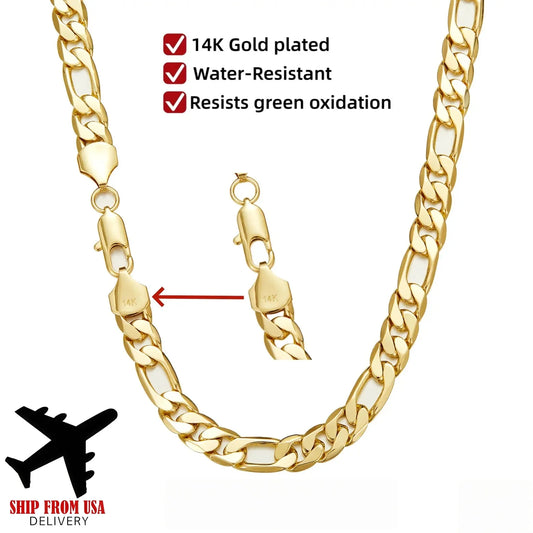 Waterproof Fade Resistant Cuban Link Chain Necklace for Everyday Wear