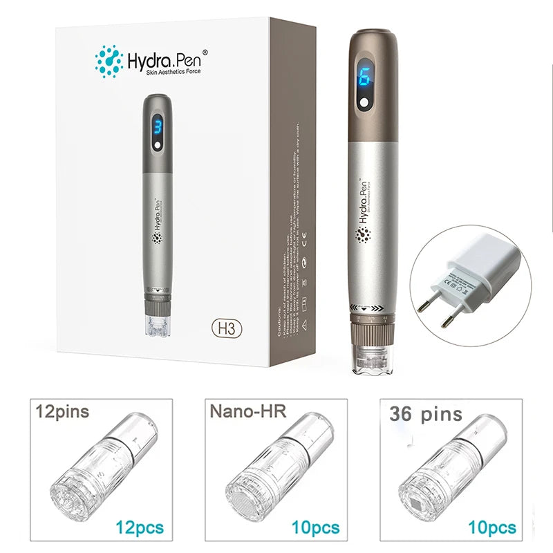 H3 Hydra Pen Microneedling Device With Replacement Needle Cartridges