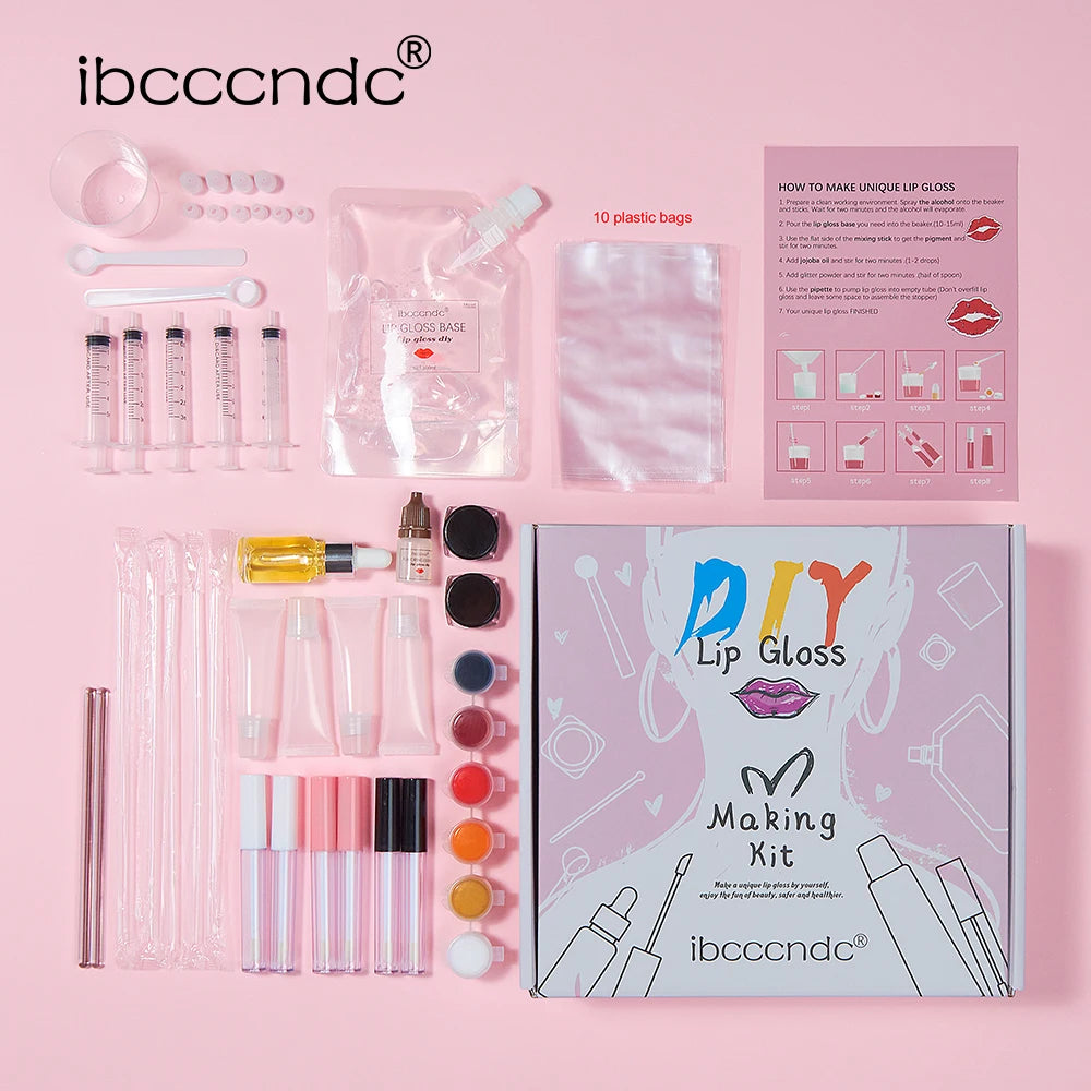 ibcccndc DIY Lip Gloss Making Kit With Nourishing Cosmetic Base